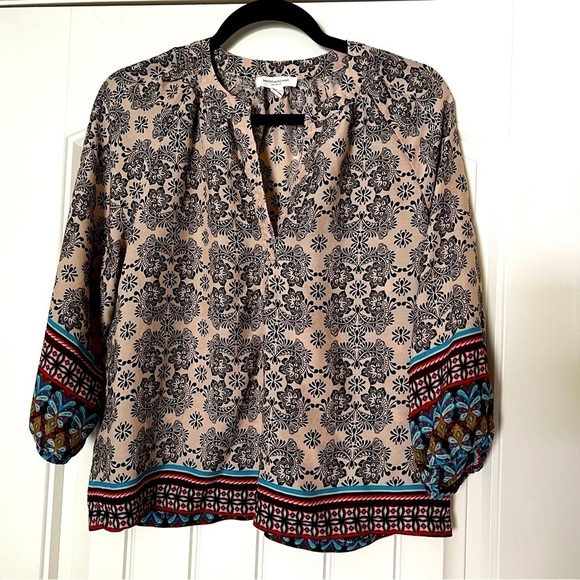 BeachLunchLounge Bobo print tunic top 3/4 sleeve blouse. Size S - Picture 1 of 4